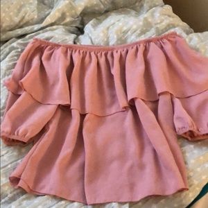 Pink off shoulder top